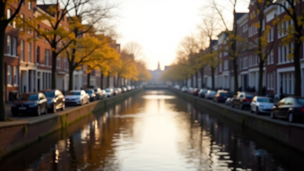 Gracht in Utrecht met oude huizen en spiegeling in water